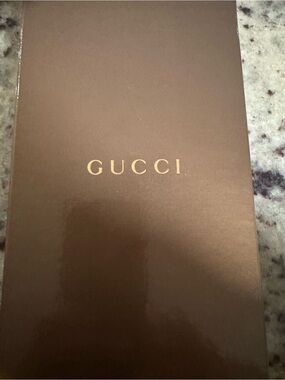Gucci Brown Box with Gold Logo Text